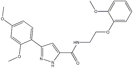 3-(2,4-dimethoxyphenyl)-N-[2-(2-methoxyphenoxy)ethyl]-1H-pyrazole-5-carboxamide