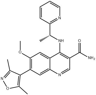 3-Quinolinecarboxamide, 7-(3,5-dimethyl-4-isoxazolyl)-6-methoxy-4-[[(1R)-1-(2-pyridinyl)ethyl]amino]-