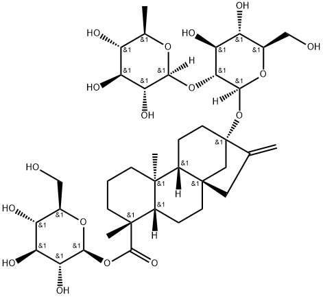 Kaur-16-en-18-oic acid, 13-[[2-O-(6-deoxy-β-D-glucopyranosyl)-β-D-glucopyranosyl]oxy]-, β-D-glucopyranosyl ester, (4α)-