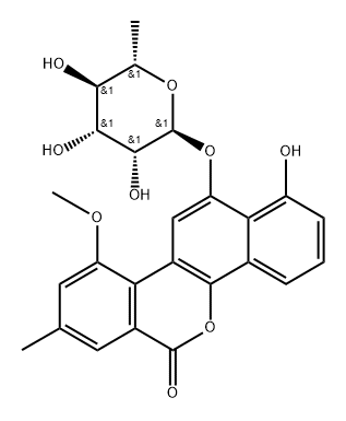 1-Hydroxy-10-methoxy-8-methyl-12-[(6-deoxy-α-L-mannopyranosyl)oxy]-6H-benzo[d]naphtho[1,2-b]pyran-6-one