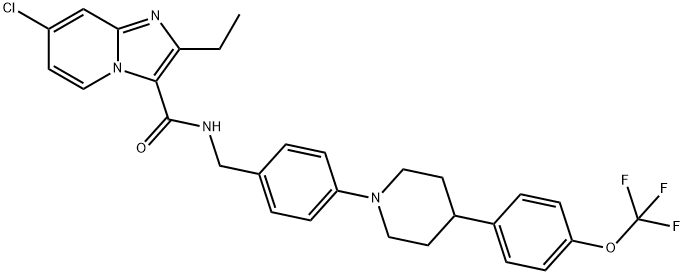 Imidazo[1,2-a]pyridine-3-carboxamide, 7-chloro-2-ethyl-N-[[4-[4-[4-(trifluoromethoxy)phenyl]-1-piperidinyl]phenyl]methyl]-