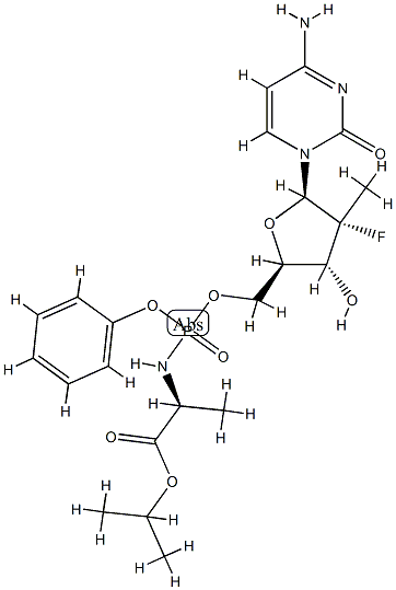 N-[(2'R)-2'-脱氧-2'-氟-2'-甲基-P-苯基-5'-胞苷酰]-L-丙氨酸异丙酯