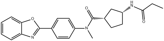 Cyclopentanecarboxamide, N-[4-(2-benzoxazolyl)phenyl]-N-methyl-3-[(1-oxopropyl)amino]-, (1S,3R)-