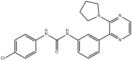 1-(4-Chlorophenyl)-3-{3-[3-(pyrrolidin-1-yl)pyrazin-2-yl]phenyl}urea