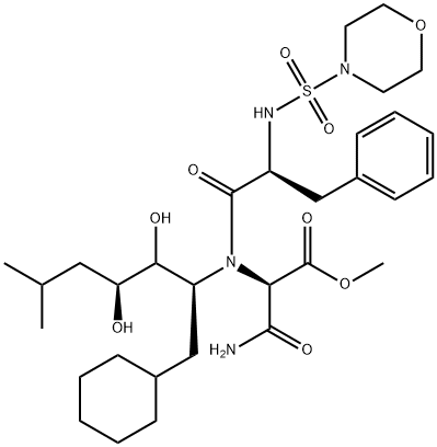3-[[(1S,2R,3S)-1-(Cyclohexylmethyl)-2,3-dihydroxy-5-methylhexyl]amino]-3-oxo-2-[(S)-2-(4-morpholinylsulfonylamino)-3-phenylpropanoylamino]propionic acid methyl ester