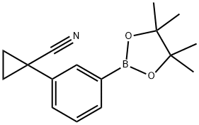 1-(3-(4,4,5,5-Tetramethyl-1,3,2-dioxaborolan-2-yl) phenyl)cyclopropanecarbonitrile...