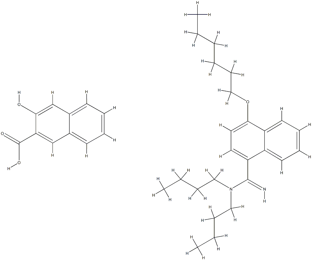 3-hydroxy-2-naphthoic acid, compound with N,N-dibutyl-4-(hexyloxy)-1-naphthamidine (1:1)