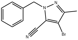 2-benzyl-4-bromo-5-methyl-pyrazole-3-carbonitrile