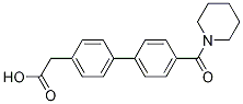 {4-[4-(Piperidinocarbonyl)phenyl]phenyl}acetic acid