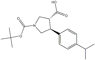 反式-1-(叔丁氧羰基)-4-(4-异丙基苯基)吡咯烷-3-羧酸