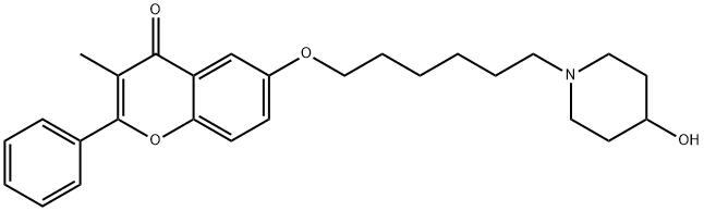 4H-1-Benzopyran-4-one, 6-[[6-(4-hydroxy-1-piperidinyl)hexyl]oxy]-3-methyl-2-phenyl-