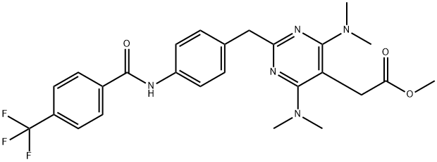 2 - [ 4- [ 4 -(三氟甲基)苯甲酰胺基] ] ]苯甲基4,6 -二(二甲氨基) -嘧啶-5-乙酸甲酯
