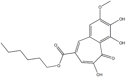 5H-Benzocycloheptene-8-carboxylic acid, 3,4,6-trihydroxy-2-methoxy-5-oxo-, hexyl ester