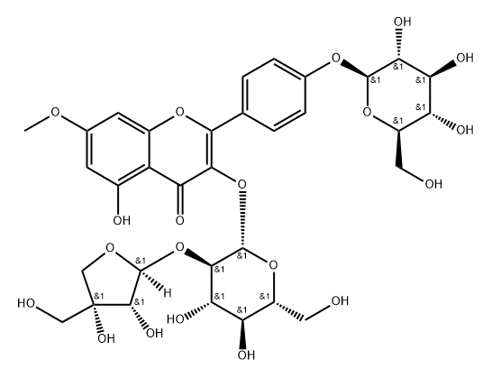 3-O-beta-D-apiofuranosyl(1-2)-beta-D-glucopyranosyl rhamnocitrin 4-O-beta-D-glucopyranoside