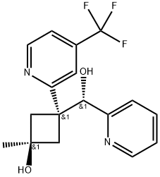 2-Pyridinemethanol, α-[cis-3-hydroxy-3-methyl-1-[4-(trifluoromethyl)-2-pyridinyl]cyclobutyl]-, (αS)-