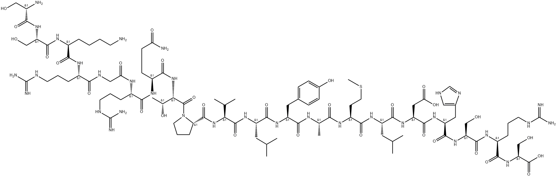 L-Serine, L-seryl-L-seryl-L-lysyl-L-arginylglycyl-L-arginyl-L-glutaminyl-L-threonyl-L-prolyl-L-valyl-L-leucyl-L-tyrosyl-L-alanyl-L-methionyl-L-leucyl-L-α-aspartyl-L-histidyl-L-seryl-L-arginyl-