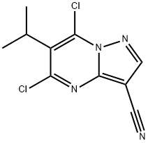 Pyrazolo[1,5-a]pyrimidine-3-carbonitrile, 5,7-dichloro-6-(1-methylethyl)-