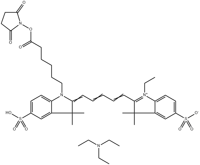 2-(5-(1-(6-((2,5-二氧代吡咯烷-1-基)氧基)-6-氧代己基)-3,3-二甲基-5-磺酸基吲哚-2-亚基)戊-1,3-二烯-1-基)-1-乙基-3,3-二甲基-3H-吲哚-1-鎓-5-磺酸三乙胺盐