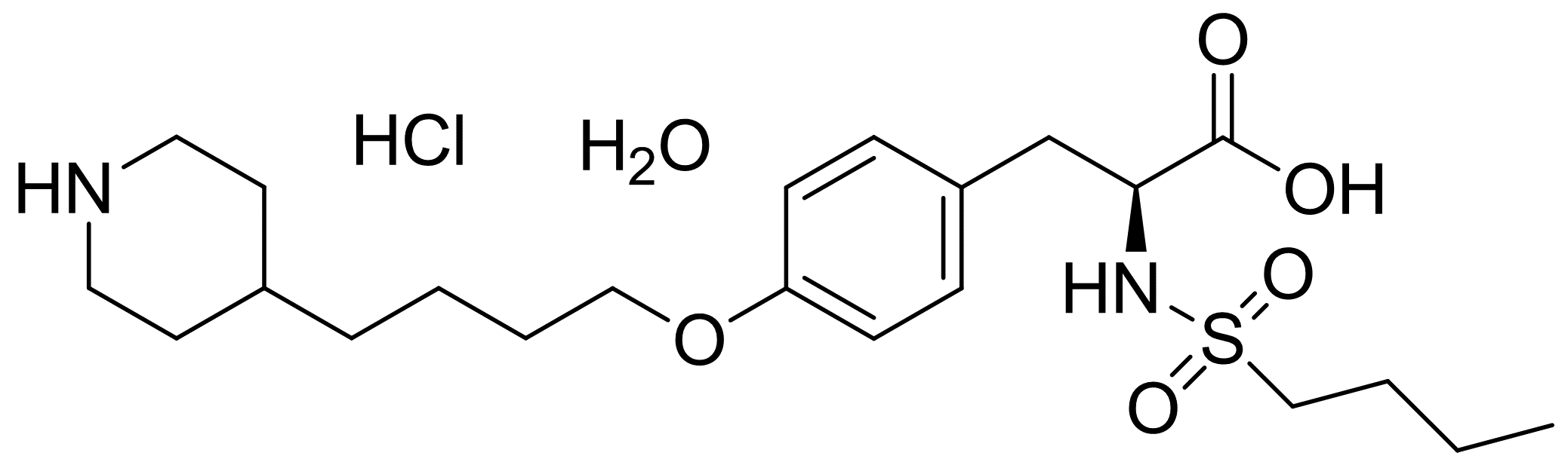 (2S)-2-(Butylsulfonylamino)-3-[4-[4-(4-piperidyl)butoxy]phenyl]propanoic acid hydrochloride hydrate