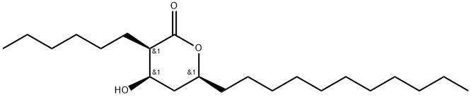 2H-Pyran-2-one, 3-hexyltetrahydro-4-hydroxy-6-undecyl-, [3R-(3α,4α,6α)]- (9CI)