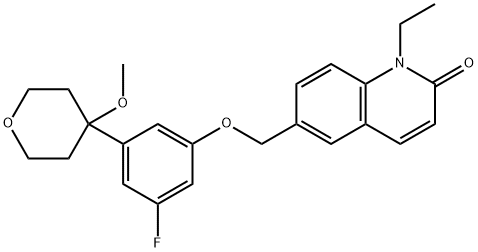 2(1H)-Quinolinone, 1-ethyl-6-[[3-fluoro-5-(tetrahydro-4-methoxy-2H-pyran-4-yl)phenoxy]methyl]-