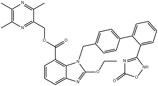 1H-Benzimidazole-7-carboxylic acid, 1-[[2'-(2,5-dihydro-5-oxo-1,2,4-oxadiazol-3-yl)[1,1'-biphenyl]-4-yl]methyl]-2-ethoxy-, (3,5,6-trimethyl-2-pyrazinyl)methyl ester