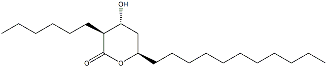 2H-Pyran-2-one, 3-hexyltetrahydro-4-hydroxy-6-undecyl-, (3S,4R,6R)-