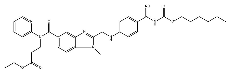 β-Alanine, N-[[2-[[[4-[(Z)-amino[[(hexyloxy)carbonyl]imino]methyl]phenyl]amino]methyl]-1-methyl-1H-benzimidazol-5-yl]carbonyl]-N-2-pyridinyl-, ethyl ester