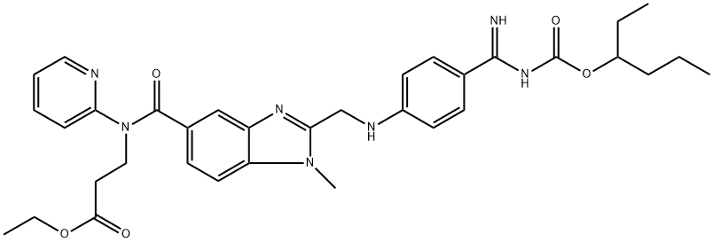 β-Alanine, N-[[2-[[[4-[[[(1-ethylbutoxy)carbonyl]amino]iminomethyl]phenyl]amino]methyl]-1-methyl-1H-benzimidazol-5-yl]carbonyl]-N-2-pyridinyl-, ethyl ester