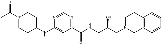 4-Pyrimidinecarboxamide, 6-[(1-acetyl-4-piperidinyl)amino]-N-[(2R)-3-(3,4-dihydro-2(1H)-isoquinolinyl)-2-hydroxypropyl]-