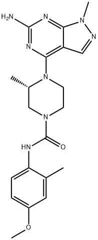 (S)-4-(6-氨基-1-甲基-1H-吡唑并[3,4-D]嘧啶-4-基)-N-(4-甲氧基-2-甲基苯基)-3-甲基哌嗪-1-甲酰胺