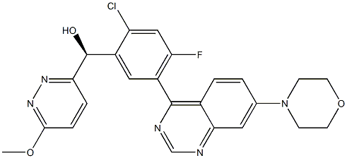 3-Pyridazinemethanol, α-[2-chloro-4-fluoro-5-[7-(4-morpholinyl)-4-quinazolinyl]phenyl]-6-methoxy-, (αS)-