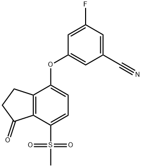 3-氟-5-((7-(甲基磺酰基)-1-氧代-2,3-二氢-1H-茚-4-基)氧基)苯甲腈