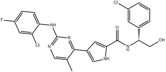 1H-Pyrrole-2-carboxamide, 4-[2-[(2-chloro-4-fluorophenyl)amino]-5-methyl-4-pyrimidinyl]-N-[(1R)-1-(3-chlorophenyl)-2-hydroxyethyl]-