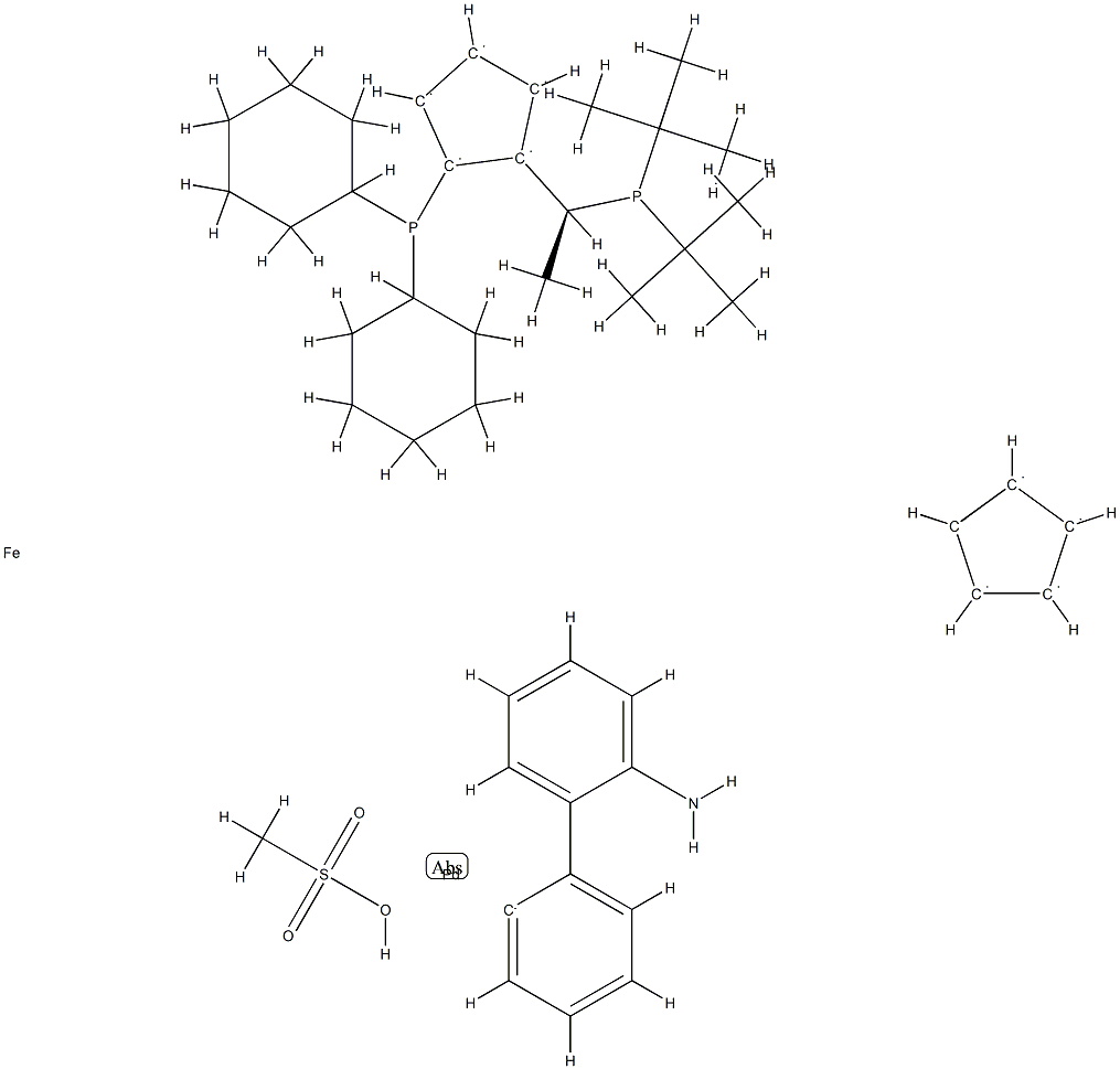 甲烷磺酸{(R)-(-)-1-[(S)-2-(二环己基膦)二茂铁]乙基二叔丁基膦基}(2'-氨基-1,1'-联苯-2-基)钯(II)