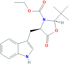 (2R,4R)-2-(tert-Butyl)-3-(ethoxycarbonyl)-4-(indol-3-yl-methyl]-1,3-oxazolidin-5-one