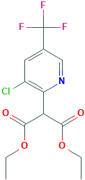 Diethyl 2-[3-chloro-5-(trifluoromethyl)pyridin-2-yl]propane-1,3-dioate, 3-Chloro-2-(1,3-diethoxy-1,3-dioxoprop-2-yl)-5-(trifluoromethyl)pyridine