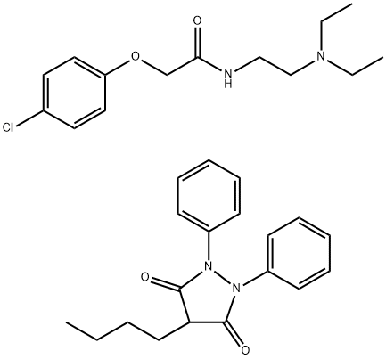 2-(4-chlorophenoxy)-N-[2-(diethylamino)ethyl]acetamide, compound with 4-butyl-1,2-diphenyltetrahydropyrazol-3,5-dione (1:1)