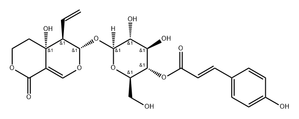 1H,3H-Pyrano[3,4-c]pyran-1-one, 5-ethenyl-4,4a,5,6-tetrahydro-4a-hydroxy-6-[[4-O-[(E)-3-(4-hydroxyphenyl)-1-oxo-2-propen-1-yl]-β-D-glucopyranosyl]oxy]-, (4aR,5R,6S)-