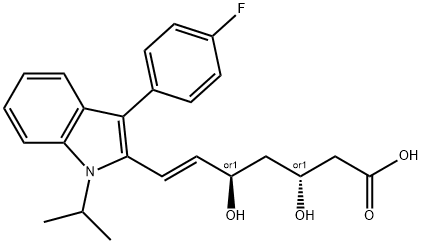 6-Heptenoic acid, 7-[3-(4-fluorophenyl)-1-(1-methylethyl)-1H-indol-2-yl]-3,5-dihydroxy-, (3R,5R,6E)-rel-