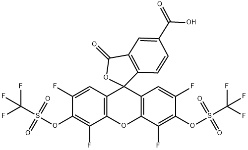 Spiro[isobenzofuran-1(3H),9'-[9H]xanthene]-5-carboxylic acid, 2',4',5',7'-tetrafluoro-3-oxo-3',6'-bis[[(trifluoromethyl)sulfonyl]oxy]-