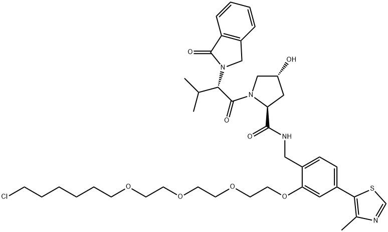 (2S,4R)-N-(2-(2-(2-(2-((6- Chlorohexyl)oxy)ethoxy)ethoxy)ethoxy)-4-(4- methylthiazol-5-yl)benzyl)-4-hydroxy-1-((S)-3-methyl-2-(1- oxoisoindolin-2-yl)butanoyl)pyrrolidine-2-carboxamide