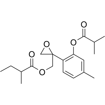 Butanoic acid, 2-methyl-, [2-[4-methyl-2-(2-methyl-1-oxopropoxy)phenyl]-2-oxiranyl]methyl ester