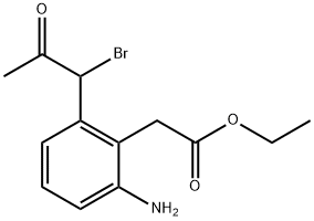 Ethyl 2-amino-6-(1-bromo-2-oxopropyl)phenylacetate