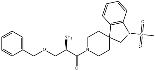 Spiro[3H-indole-3,4'-piperidine], 1'-[(2R)-2-amino-1-oxo-3-(phenylmethoxy)propyl]-1,2-dihydro-1-(methylsulfonyl)-