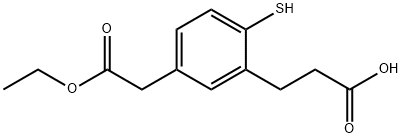 Ethyl 3-(2-carboxyethyl)-4-mercaptophenylacetate