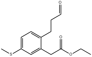 Ethyl 5-(methylthio)-2-(3-oxopropyl)phenylacetate