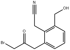 2-(3-Bromo-2-oxopropyl)-6-(hydroxymethyl)phenylacetonitrile