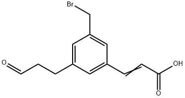 3-(Bromomethyl)-5-(3-oxopropyl)cinnamic acid