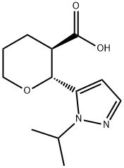 2H-Pyran-3-carboxylic acid, tetrahydro-2-[1-(1-methylethyl)-1H-pyrazol-5-yl]-, (2R,3R)-